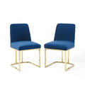 Amplify Sled Base Performance Velvet Dining Chairs Set of 2 by Modway