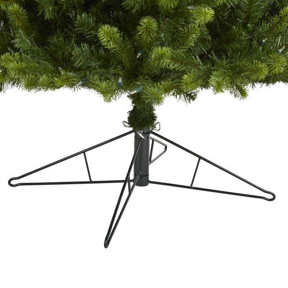 9' Slim Virginia Spruce Artificial Christmas Tree w 750 Warm White LED Lights