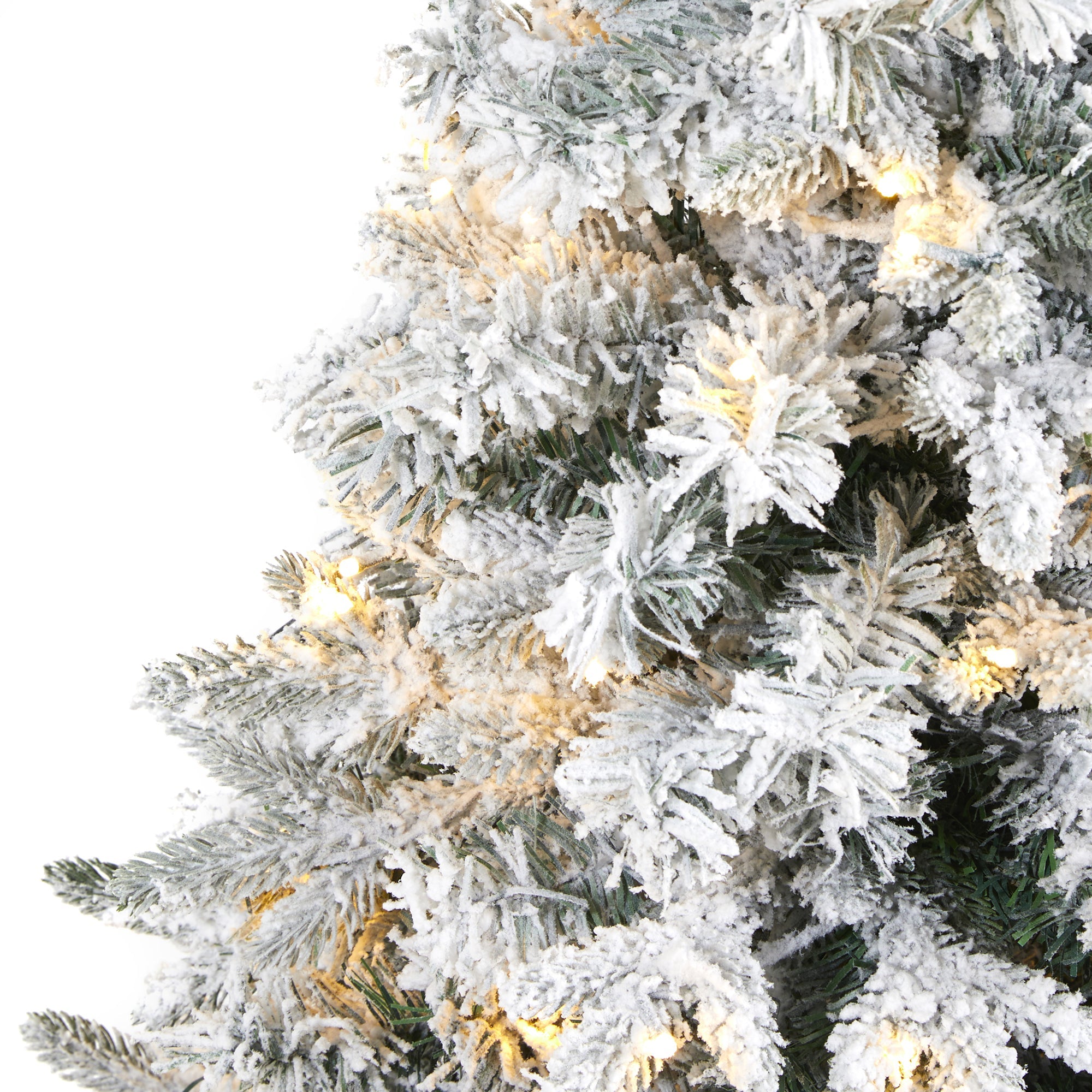 4' Flocked Vermont Mixed Pine Artificial Christmas Tree w 100 Clear LED Lights