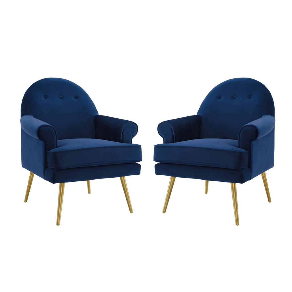 Revive Performance Velvet Armchair Set of 2 by Modway