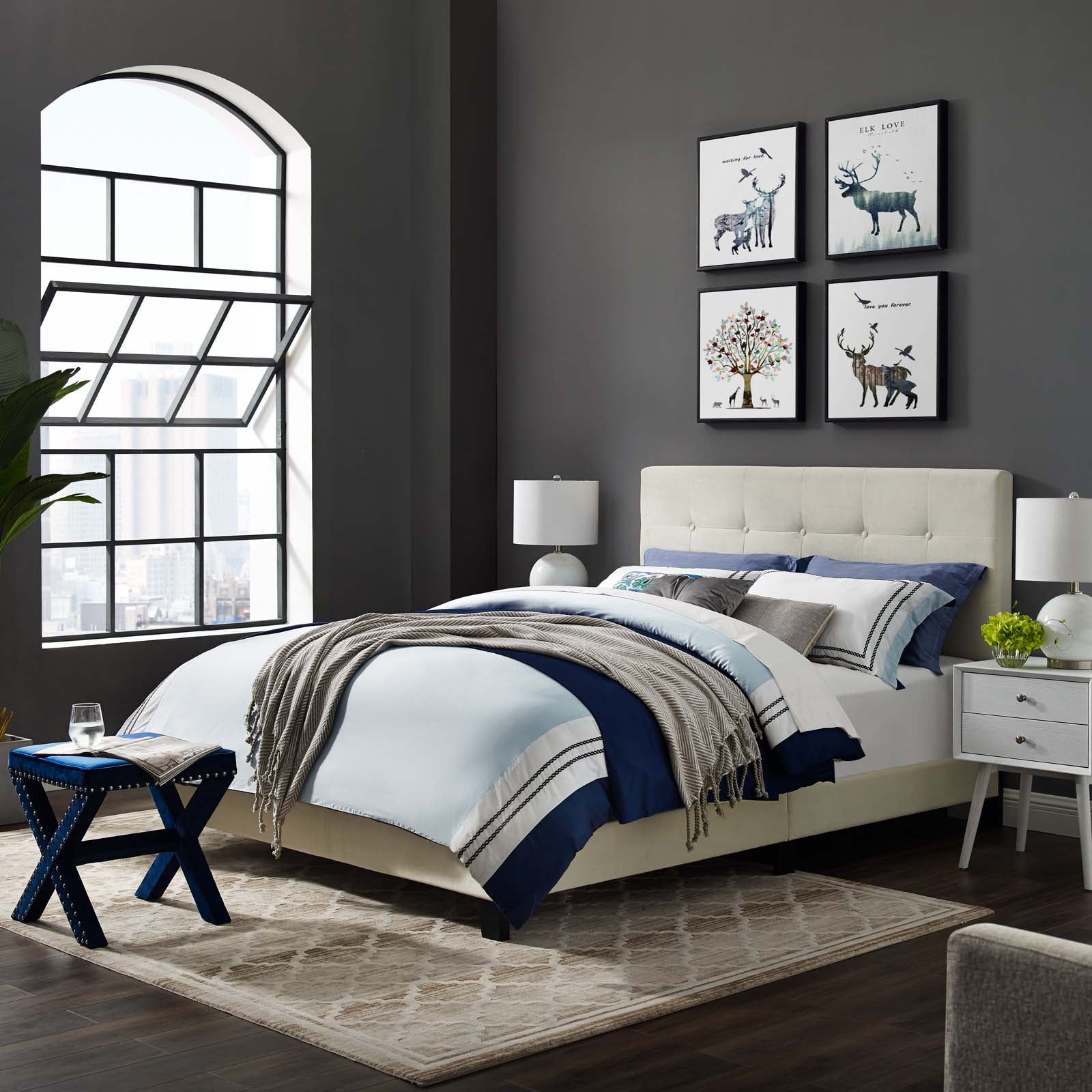 Amira Performance Velvet Full Bed by Modway
