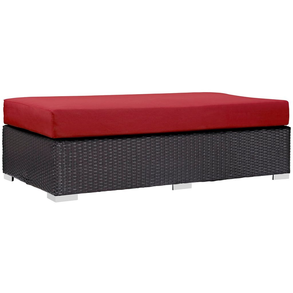 Convene Outdoor Patio Fabric Rectangle Ottoman by Modway