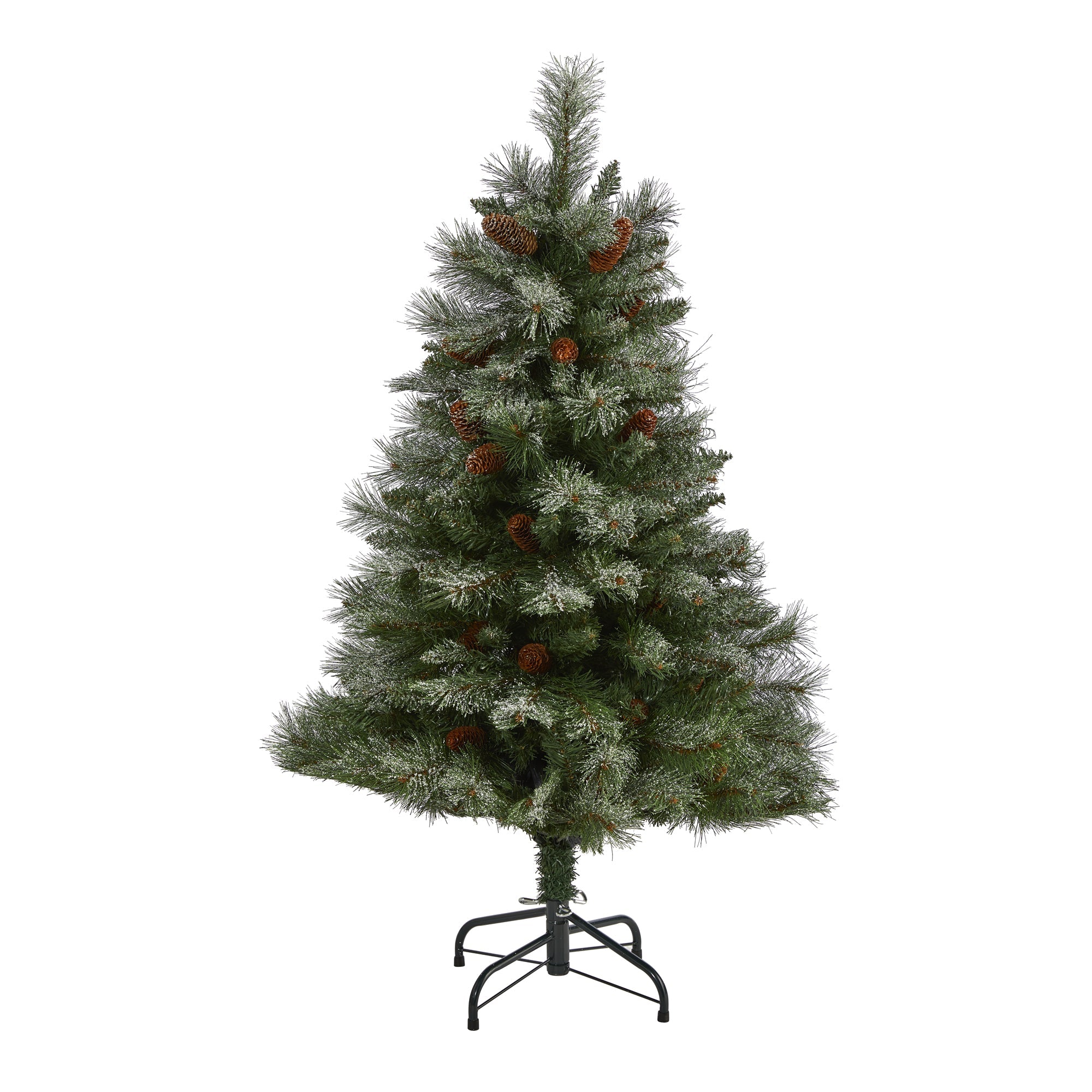 4' Snowed French Alps Mountain Pine Artificial Christmas Tree w/ 237 Bendable