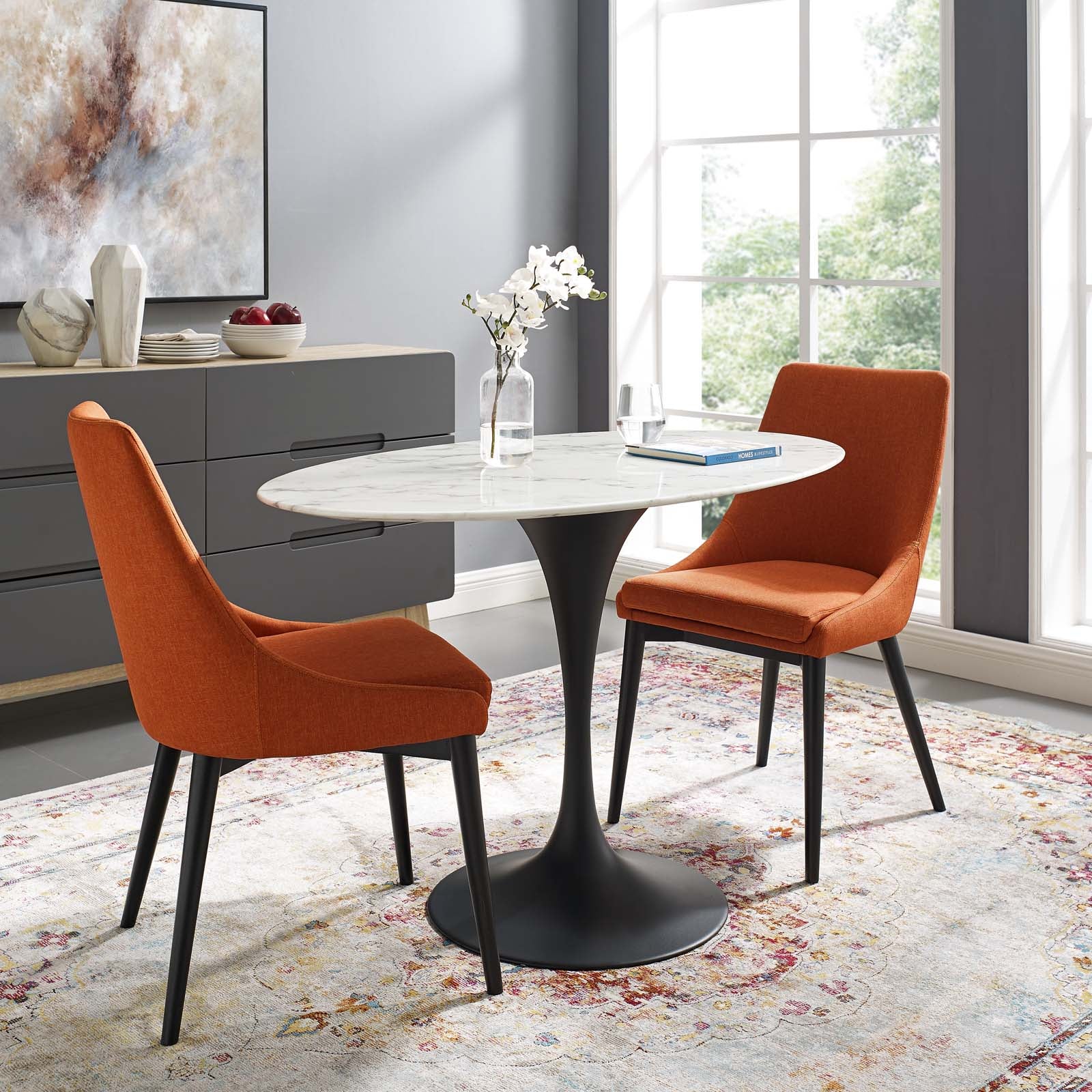 Lippa 48" Oval Faux Marble Dining Table by Modway