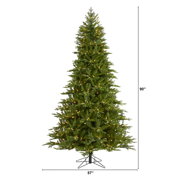 7.5' Cambridge Fir Artificial Christmas Tree with 800 Clear Warm LED Lights