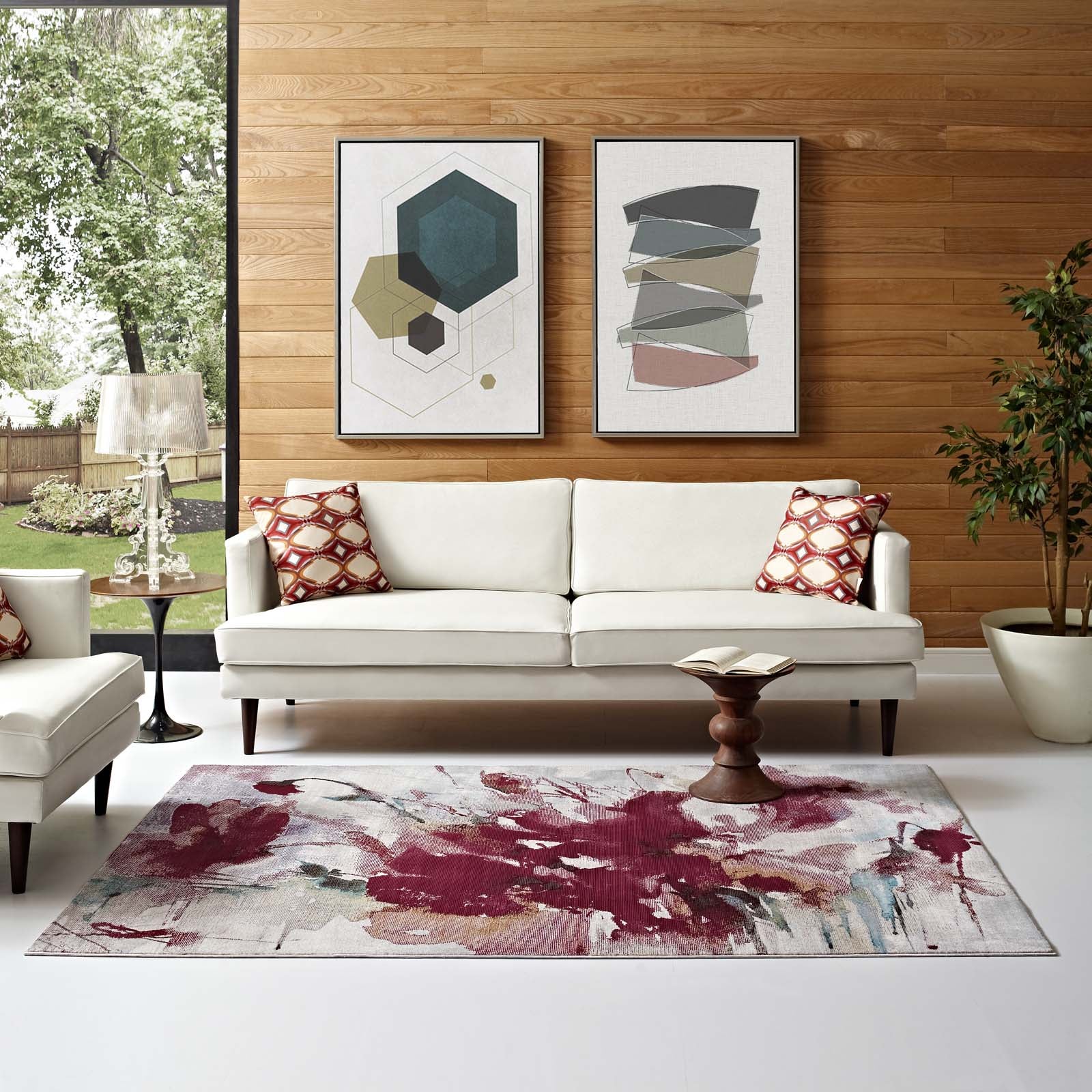 Blume Abstract Floral 4x6 Area Rug by Modway