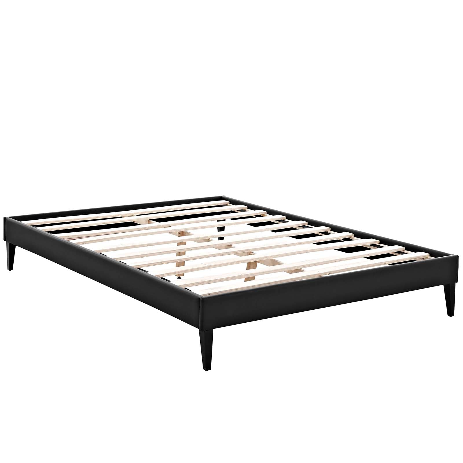 Tessie Vinyl Full Bed Frame with Squared Tapered Legs by Modway