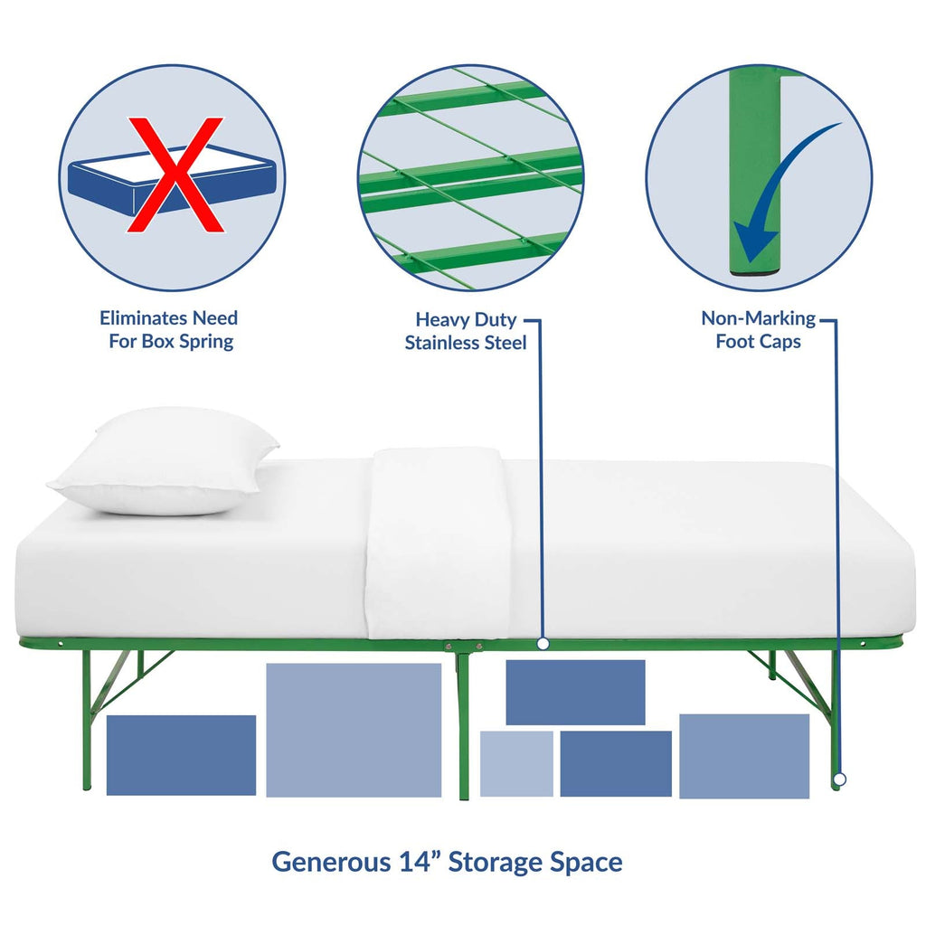 Horizon Stainless Steel Twin Bed Frame by Modway