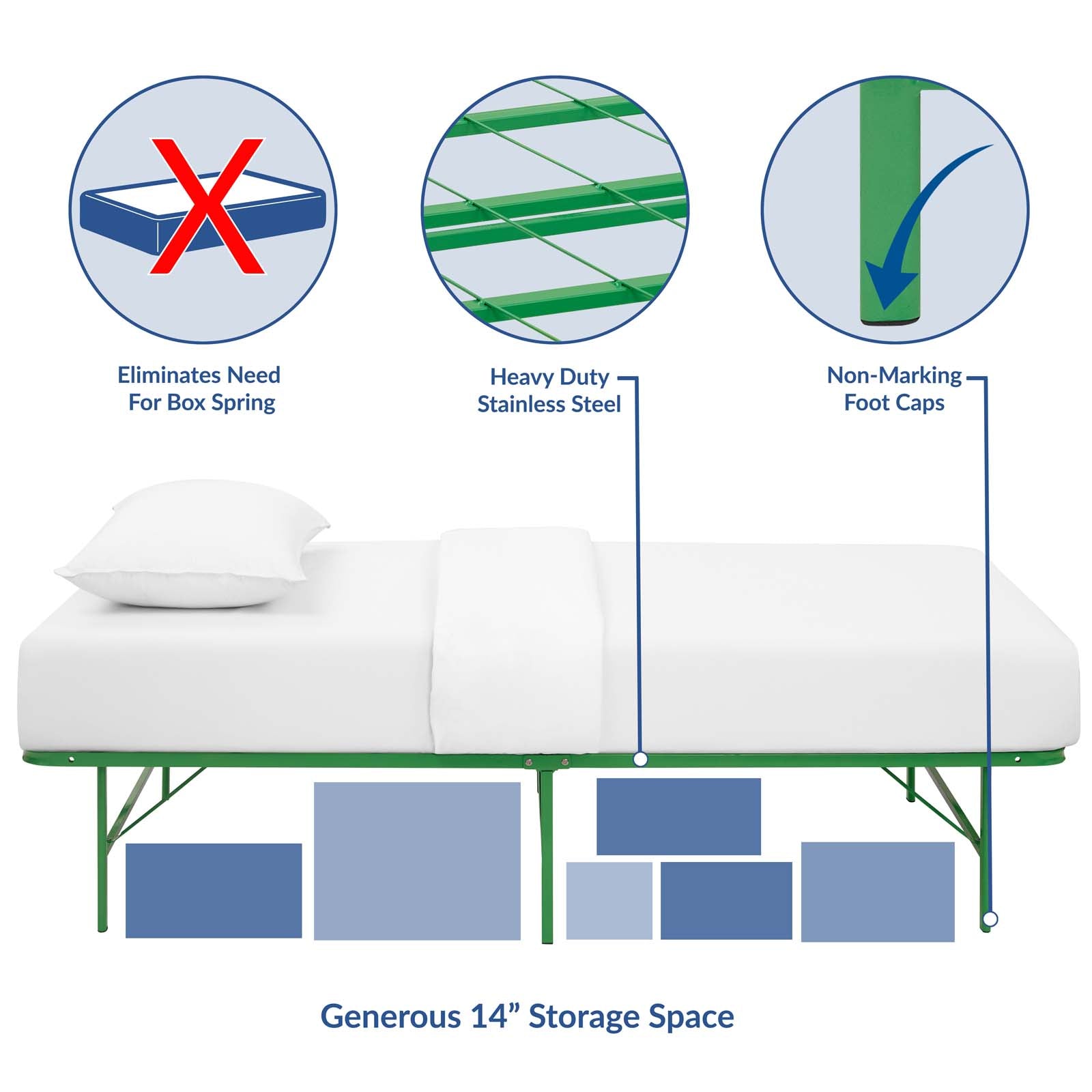 Horizon Stainless Steel Twin Bed Frame by Modway