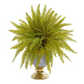 20"  Fern Artificial Plant in Stoneware Urn