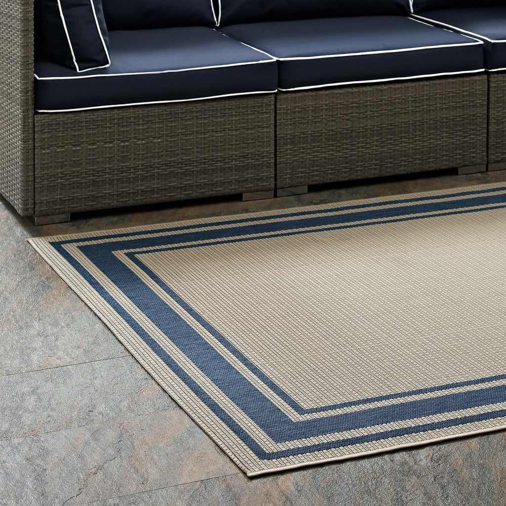 Rim Solid Border Indoor and Outdoor 5x8 Area Rug by Modway