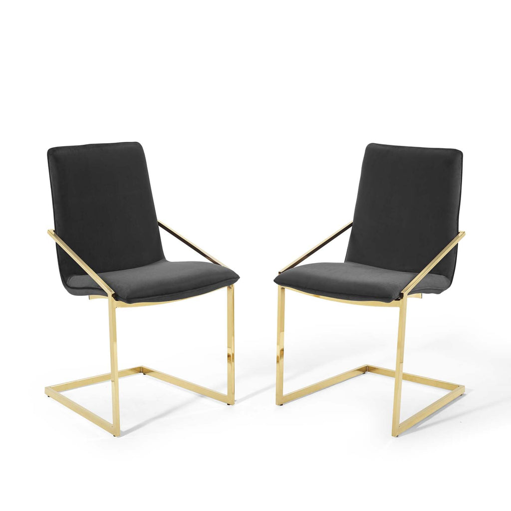 Pitch Performance Velvet Dining Armchair Set of 2 by Modway