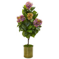 51"  Hydrangea Artificial Plant in Metal Planter