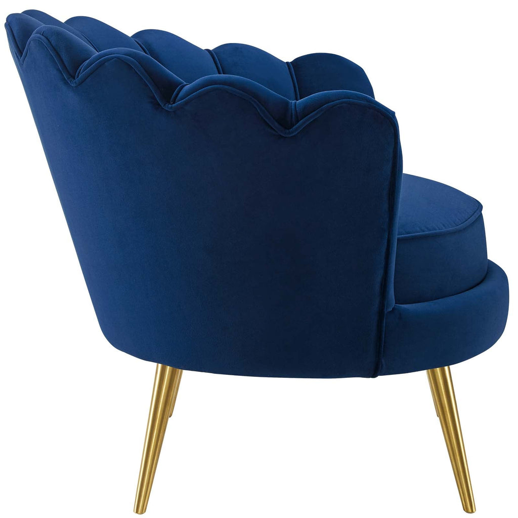 Admire Scalloped Edge Performance Velvet Accent Armchair by Modway