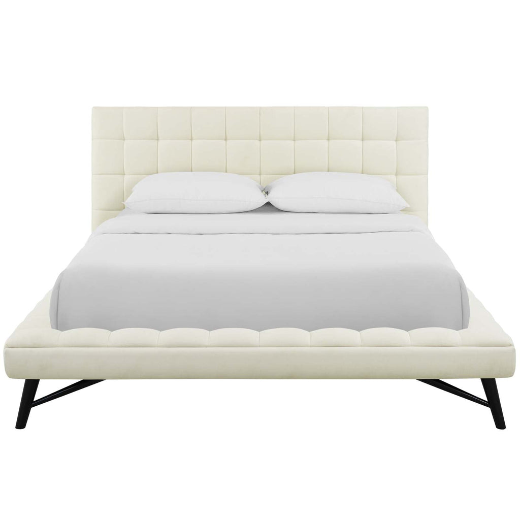 Julia Biscuit Tufted Upholstered Fabric Queen Platform Bed by Modway