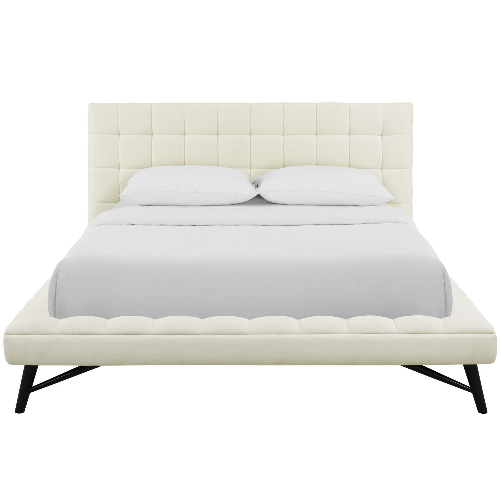 Julia Biscuit Tufted Upholstered Fabric Queen Platform Bed by Modway