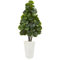 68"  Fiddle Leaf Fig Artificial Tree in White Tower Planter