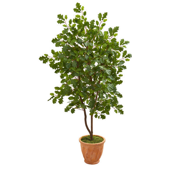 53" Oak Artificial Tree in Terra-Cotta Planter