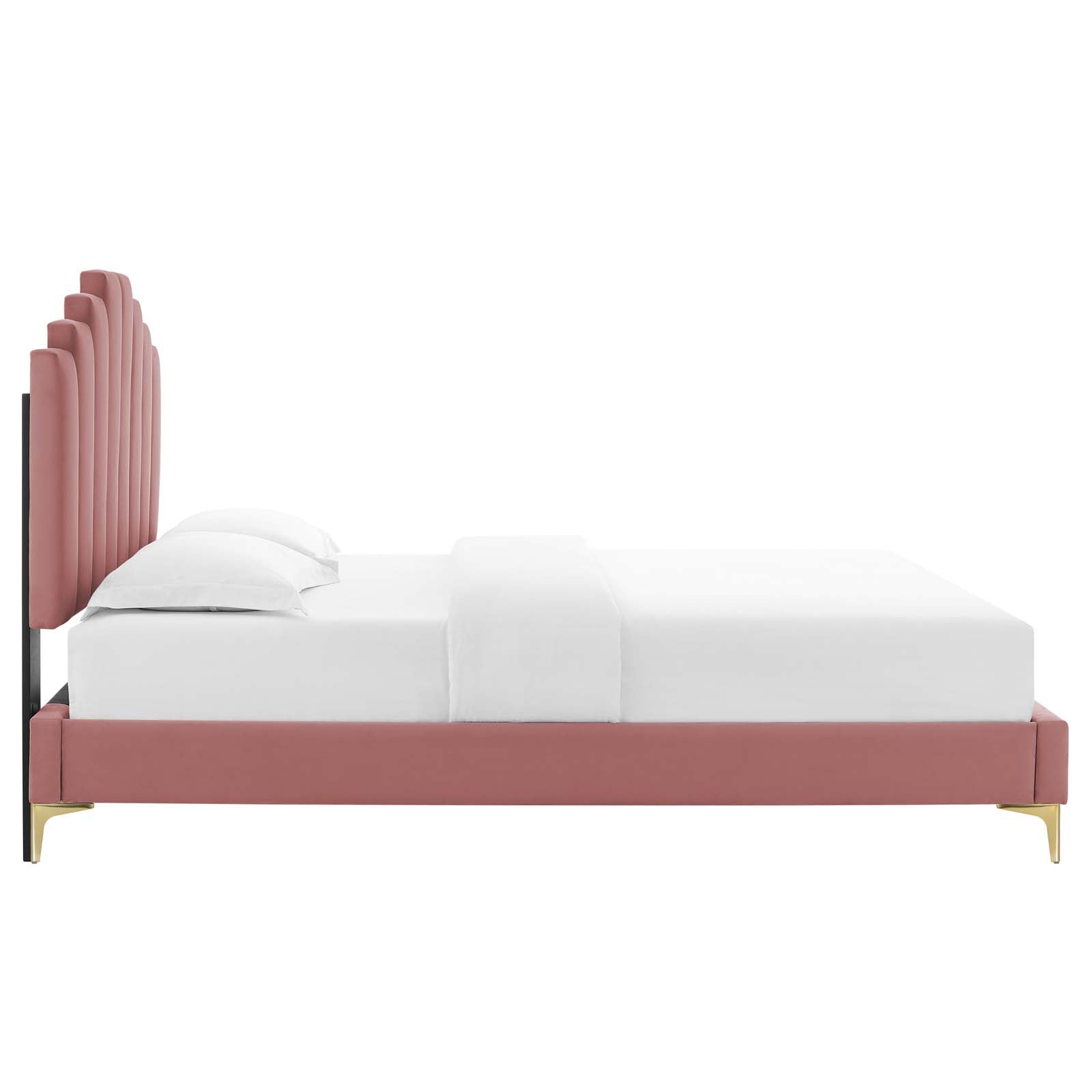 Elise Performance Velvet Twin Platform Bed by Modway