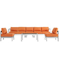 Shore 6 Piece Outdoor Patio Aluminum Sectional Sofa Set by Modway
