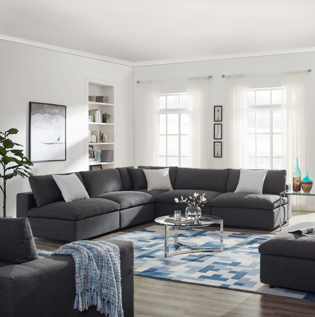 Commix 5-Piece Down Filled Overstuffed Armless Sectional Sofa by Modway