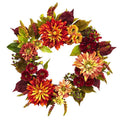 22'' Dahlia  & Mum Wreath
