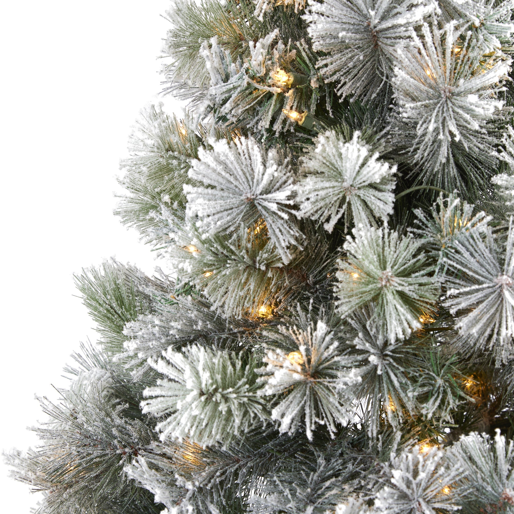 7' Flocked Oregon Pine Artificial Christmas Tree with 400 Clear Lights