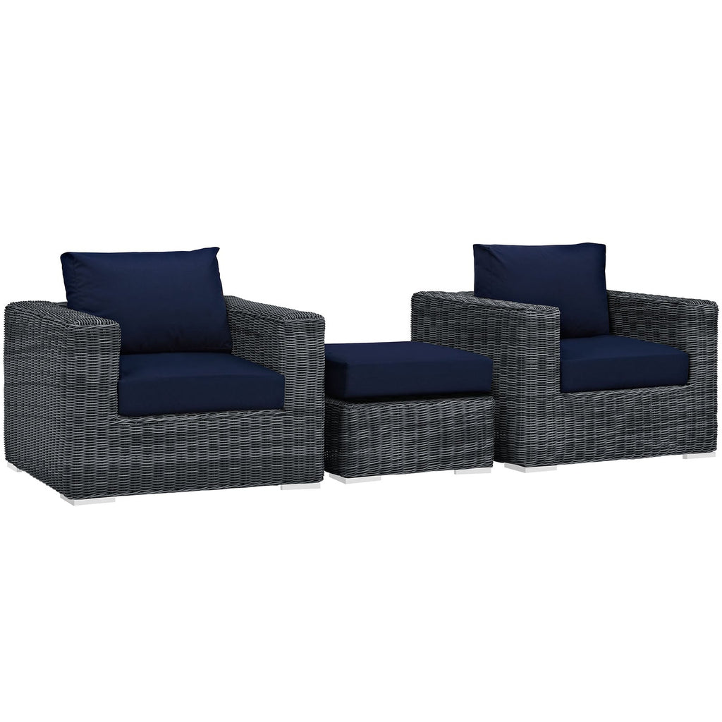 Summon 3 Piece Outdoor Patio Sunbrella¨ Sectional Set by Modway