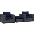 Summon 3 Piece Outdoor Patio Sunbrella¨ Sectional Set by Modway