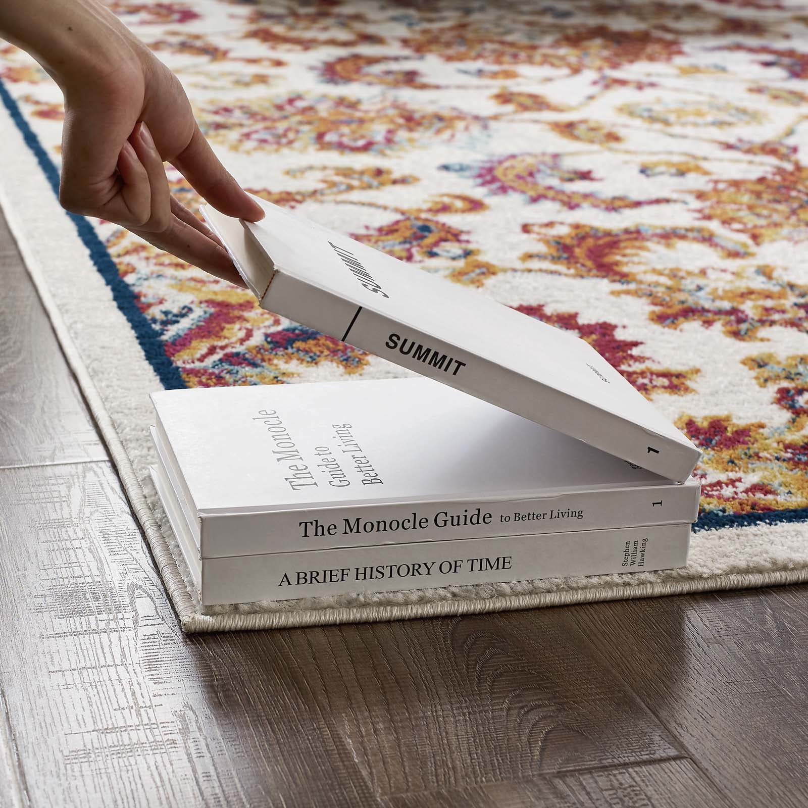 Entourage Azami Distressed Vintage Floral Lattice 5x8 Area Rug by Modway