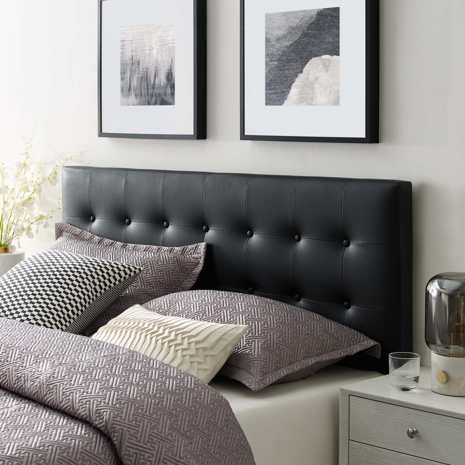 Emily Upholstered Vinyl King Headboard by Modway
