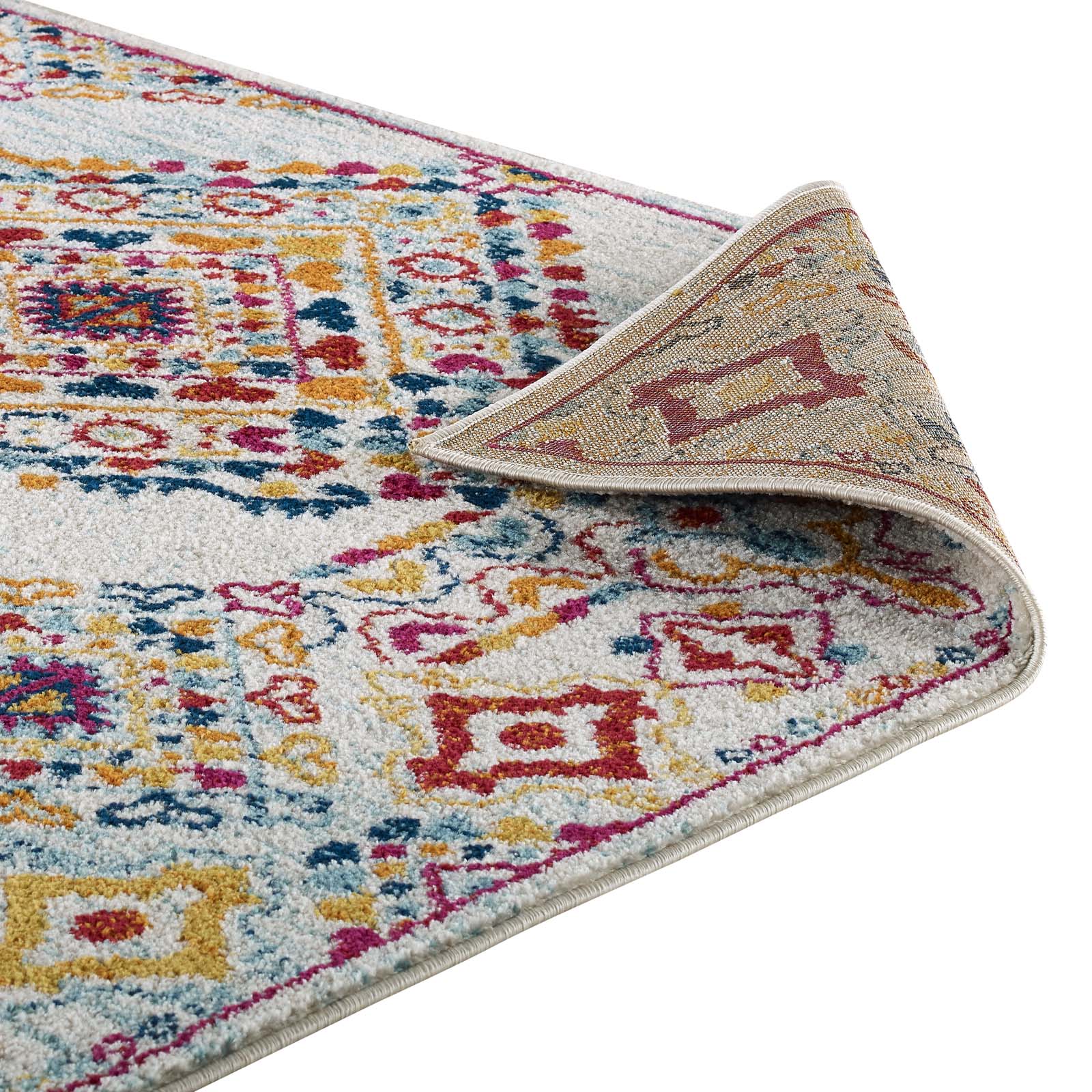 Entourage Khalida Distressed Floral Lattice 8x10 Area Rug by Modway