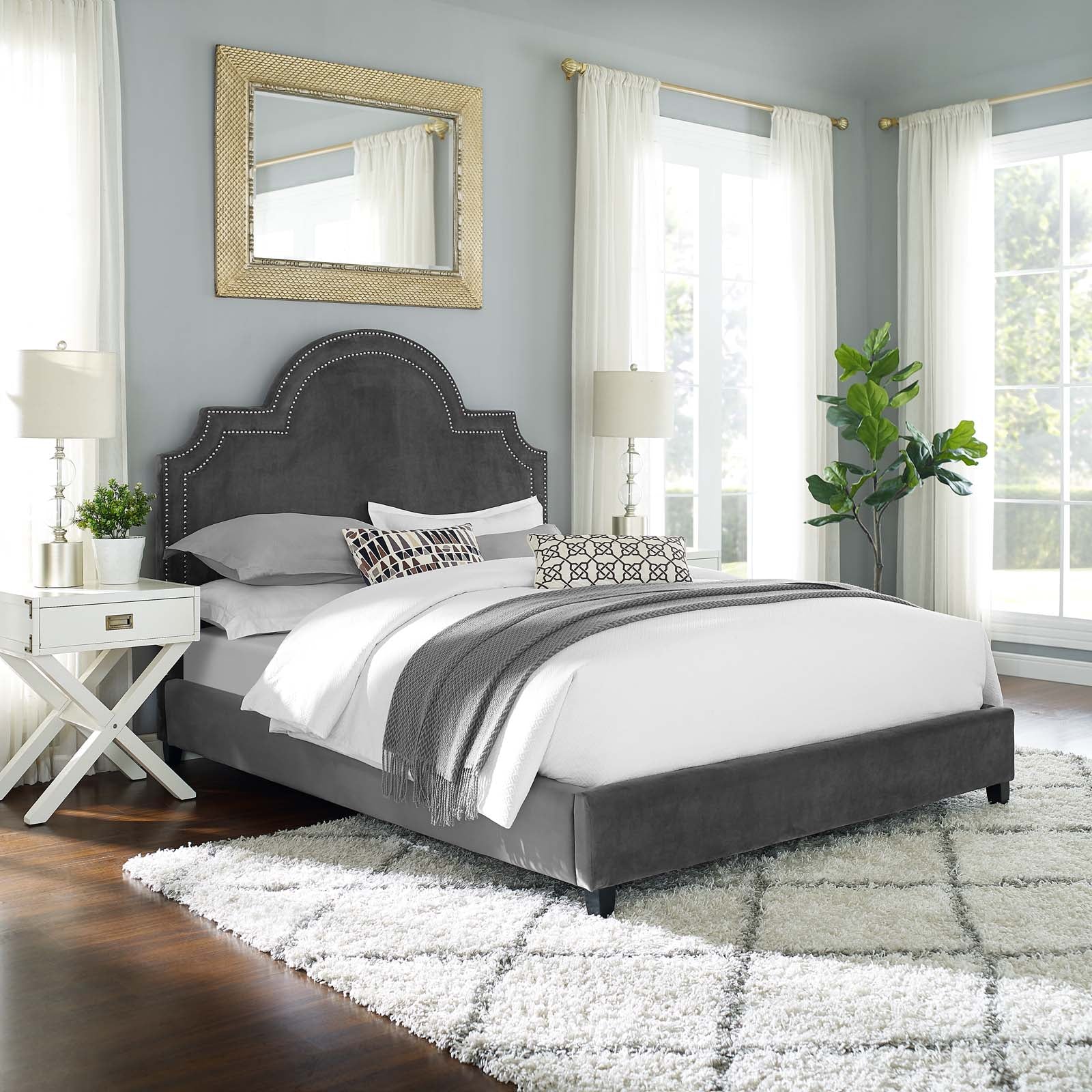 Primrose Performance Velvet Queen Platform Bed by Modway