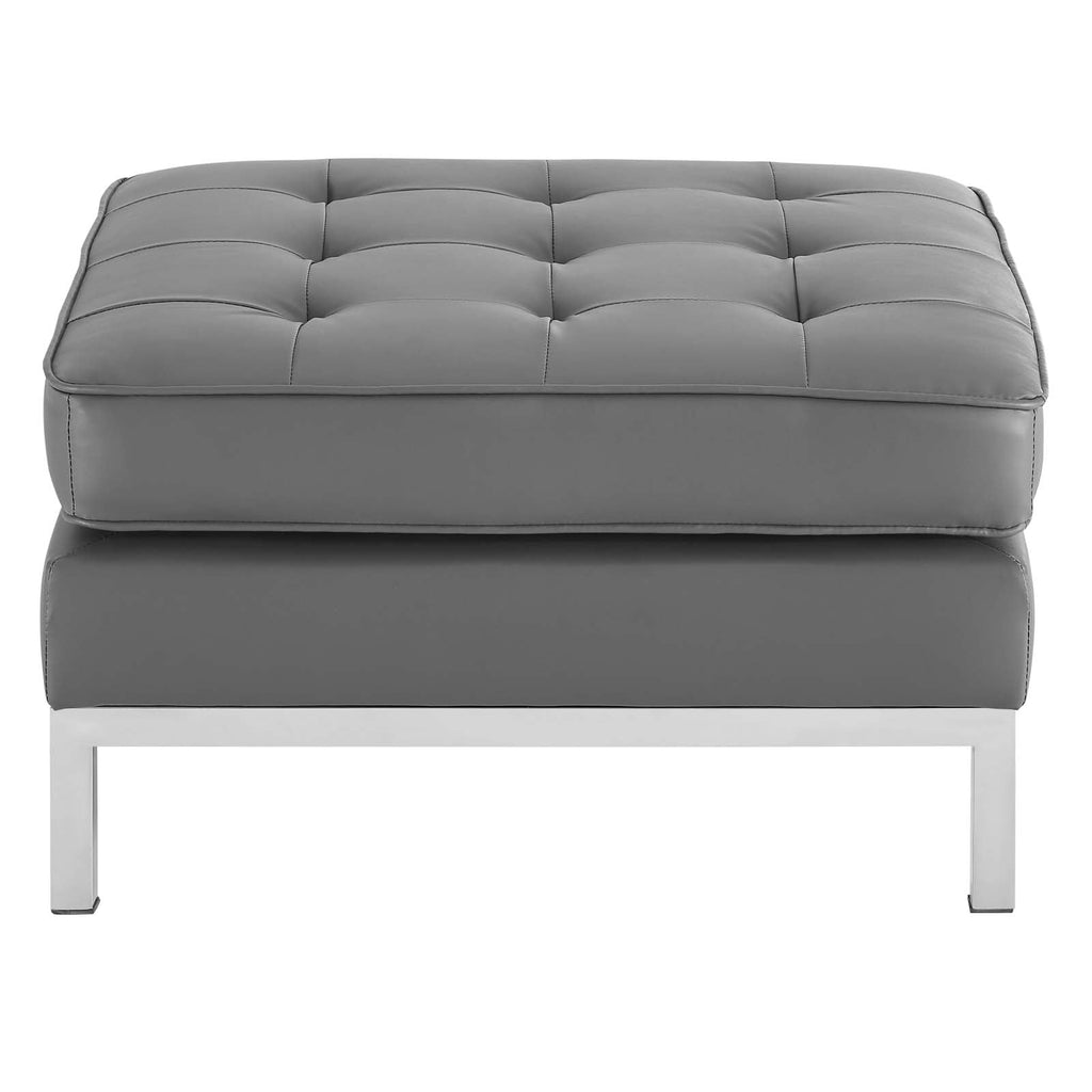 Loft Tufted Vegan Leather Ottoman by Modway