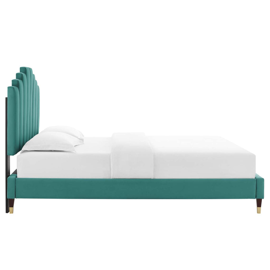 Elise Performance Velvet Full Platform Bed by Modway