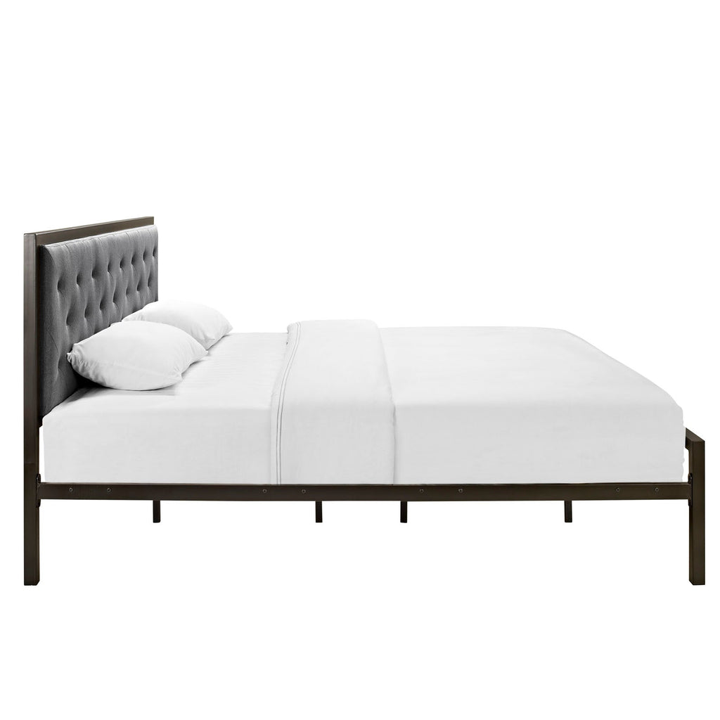 Mia Fabric King Bed by Modway