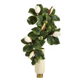 33" Magnolia Artificial Plant in Cream Planter with Gold Base