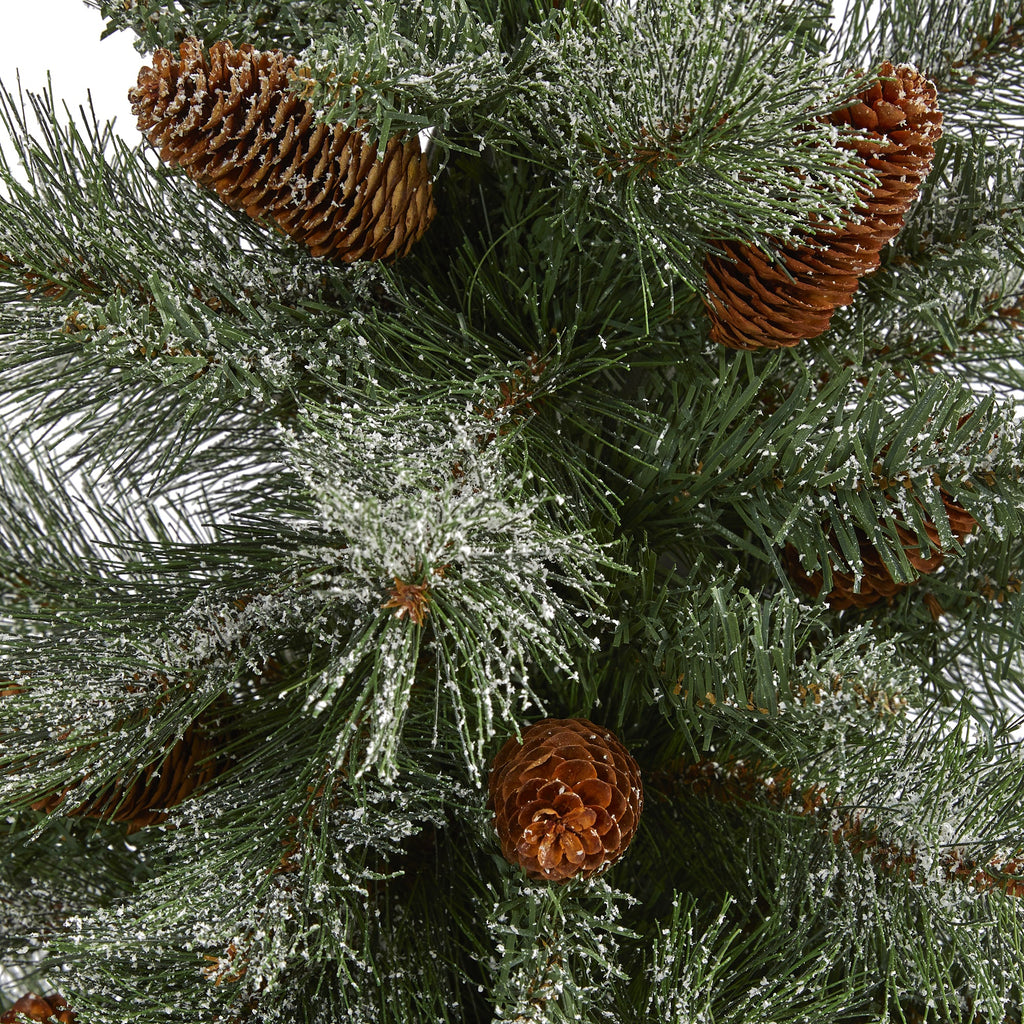 4' Snowed French Alps Mountain Pine Artificial Christmas Tree w/ 237 Bendable