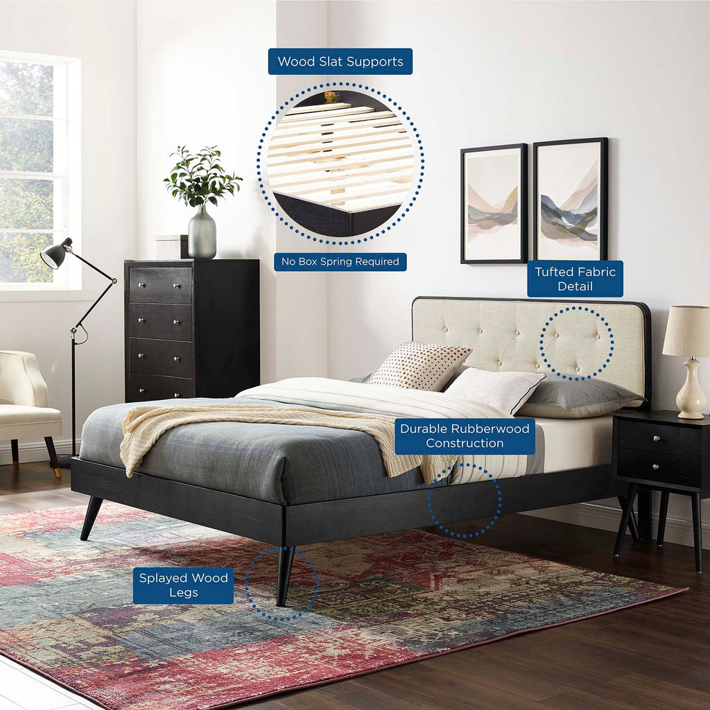 Bridgette Wood Queen Platform Bed With Splayed Legs by Modway