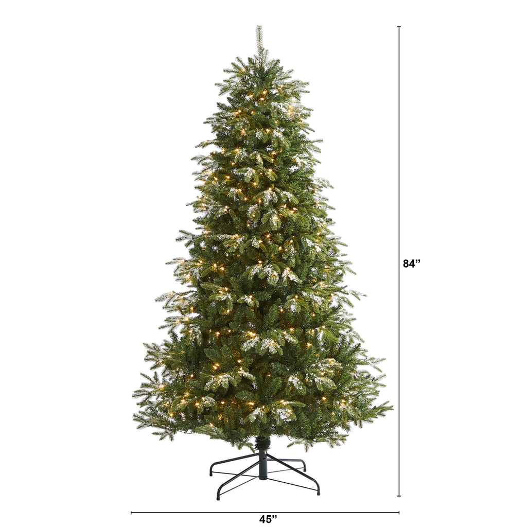 7' Snowed Grand Teton Artificial Christmas Tree with 500 Clear Lights