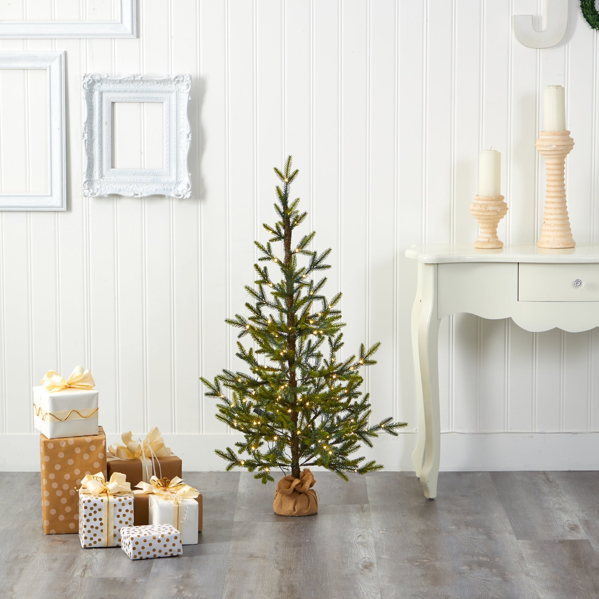 4' Fraser Fir 'Natural Look' Artificial Christmas Tree w/ 100 Clear LED Lights