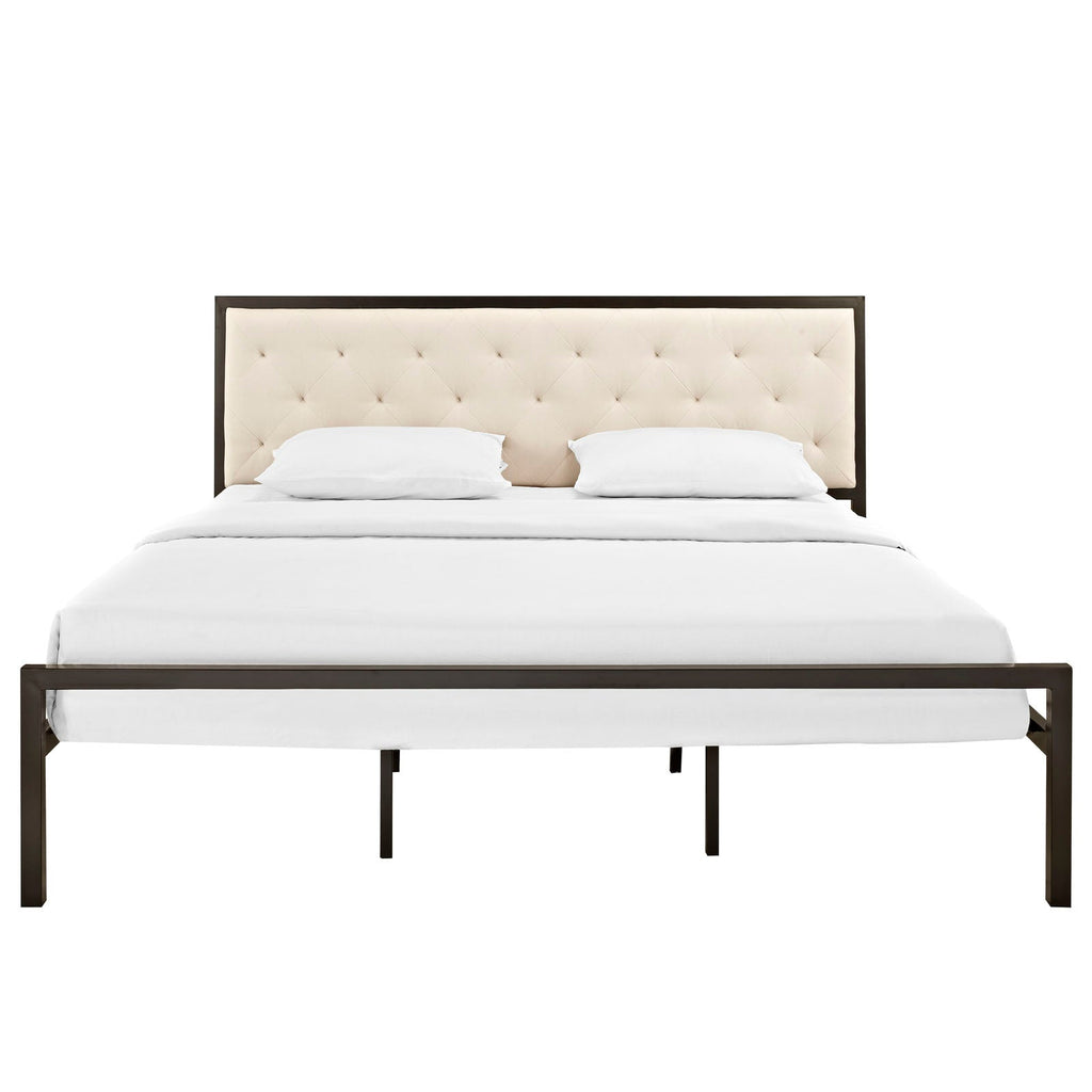 Mia Fabric King Bed by Modway
