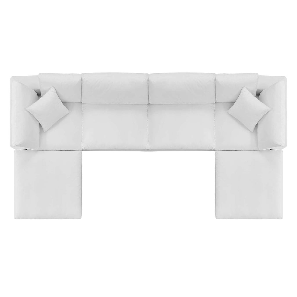 Commix 6-Piece Down Filled Overstuffed Performance Velvet Sectional Sofa by Modway