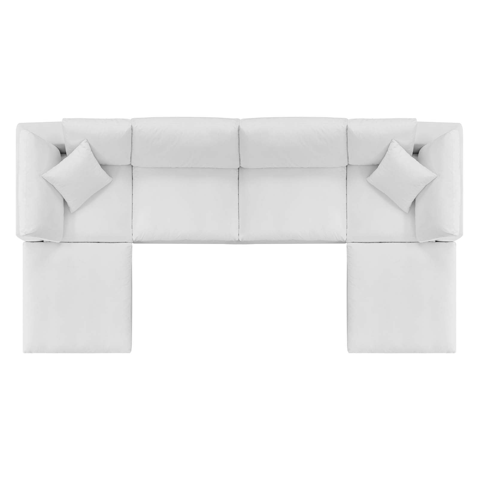 Commix 6-Piece Down Filled Overstuffed Performance Velvet Sectional Sofa by Modway