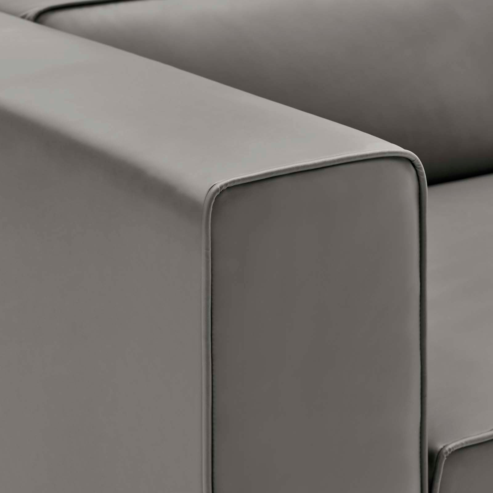 Mingle 2-Piece Vegan Leather Sectional Sofa Loveseat by Modway