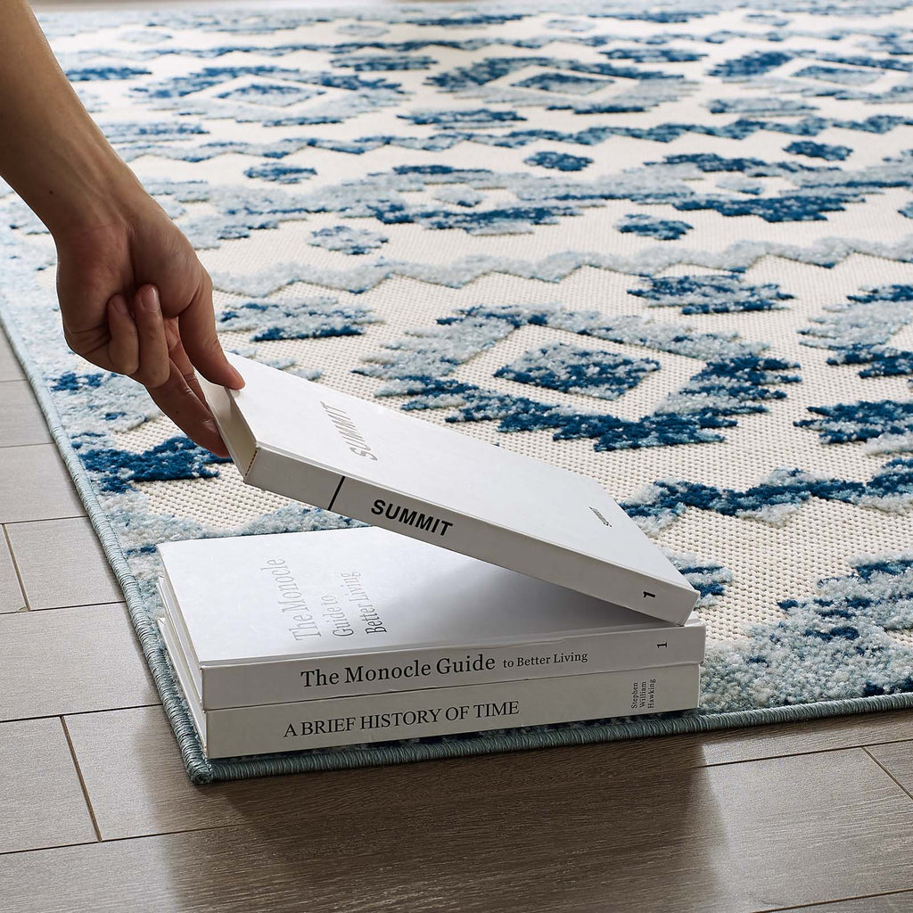 Reflect Takara Abstract Diamond Moroccan Trellis 8x10 Indoor and Outdoor Area Rug by Modway