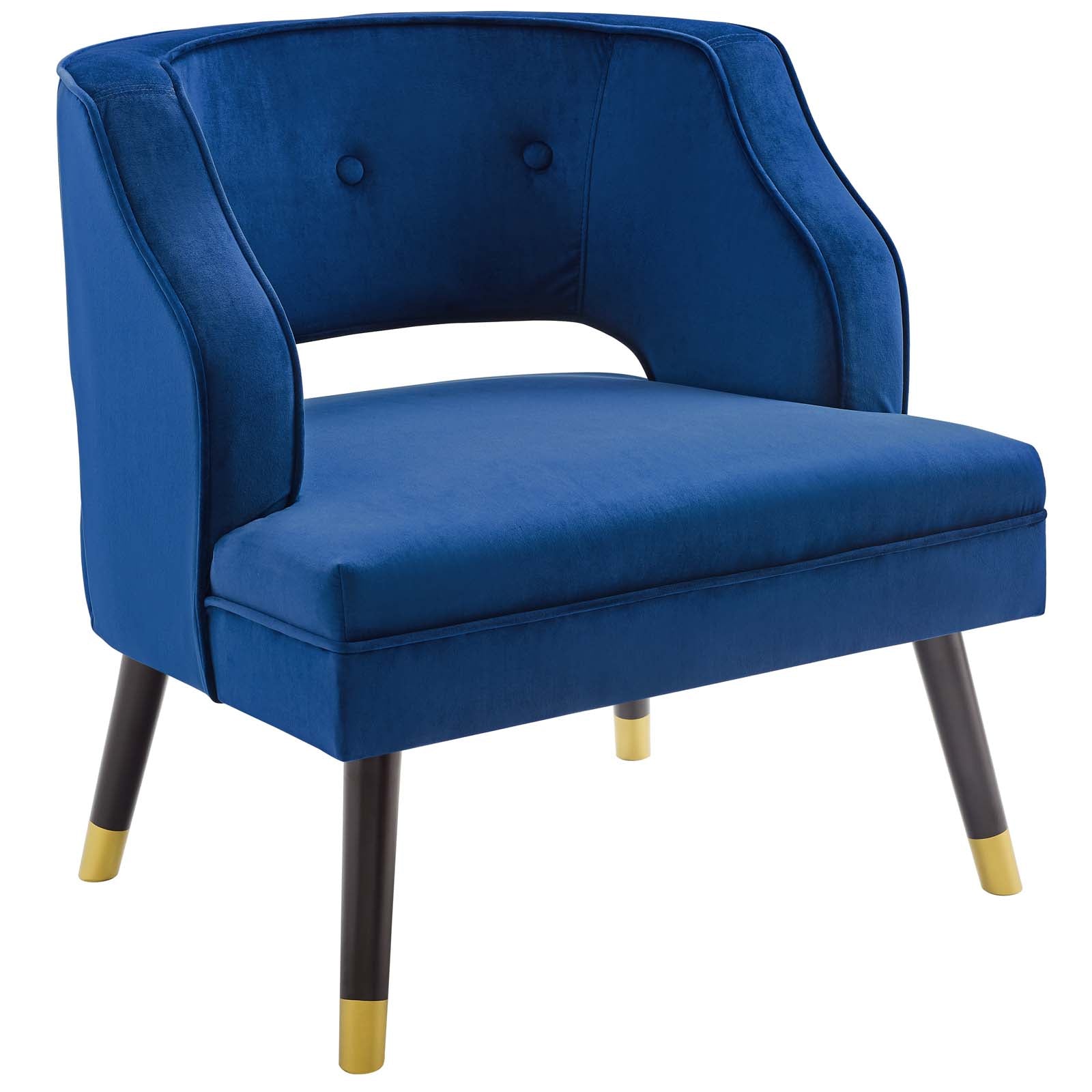 Traipse Button Tufted Open Back Performance Velvet Armchair by Modway