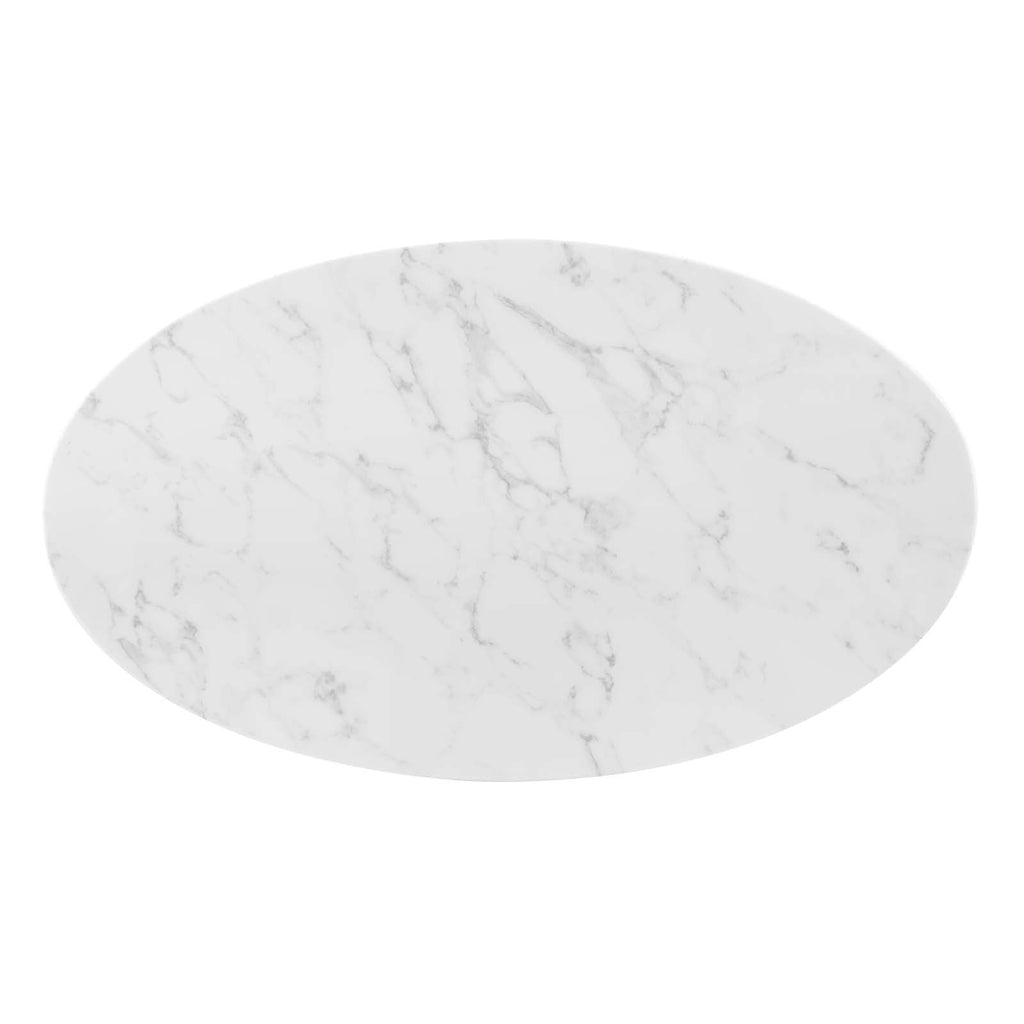 Tupelo 48" Oval Artificial Marble Dining Table by Modway