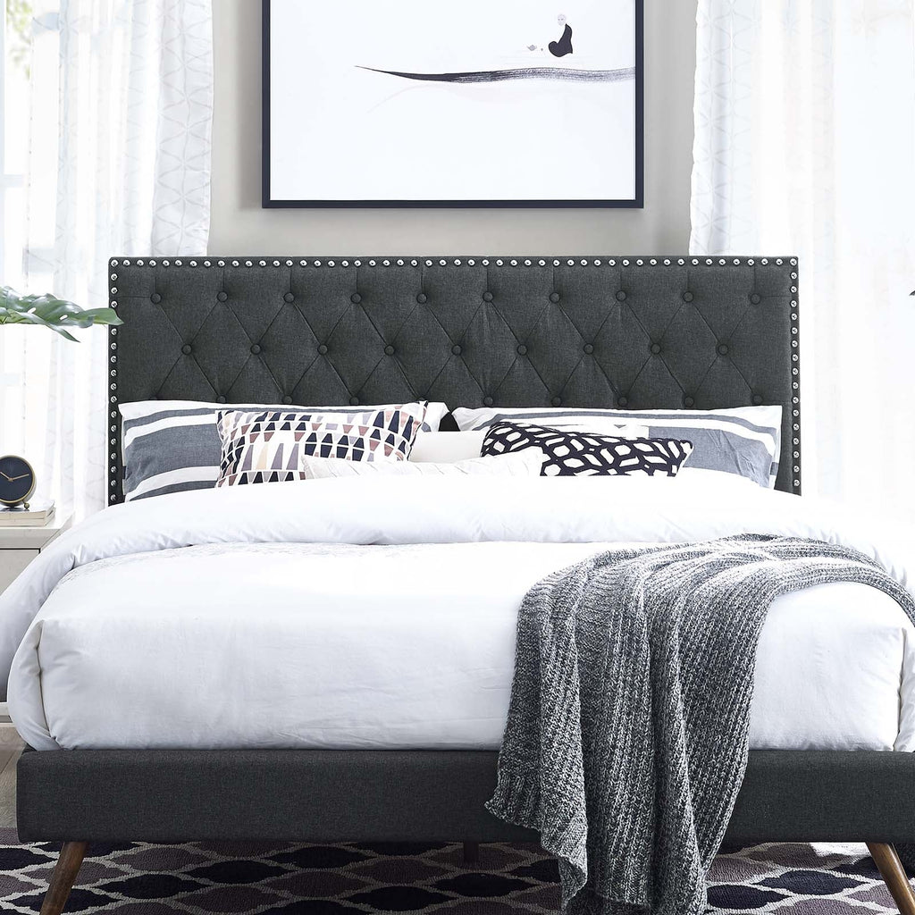 Helena Tufted Upholstered Linen Fabric Full / Queen Headboard by Modway