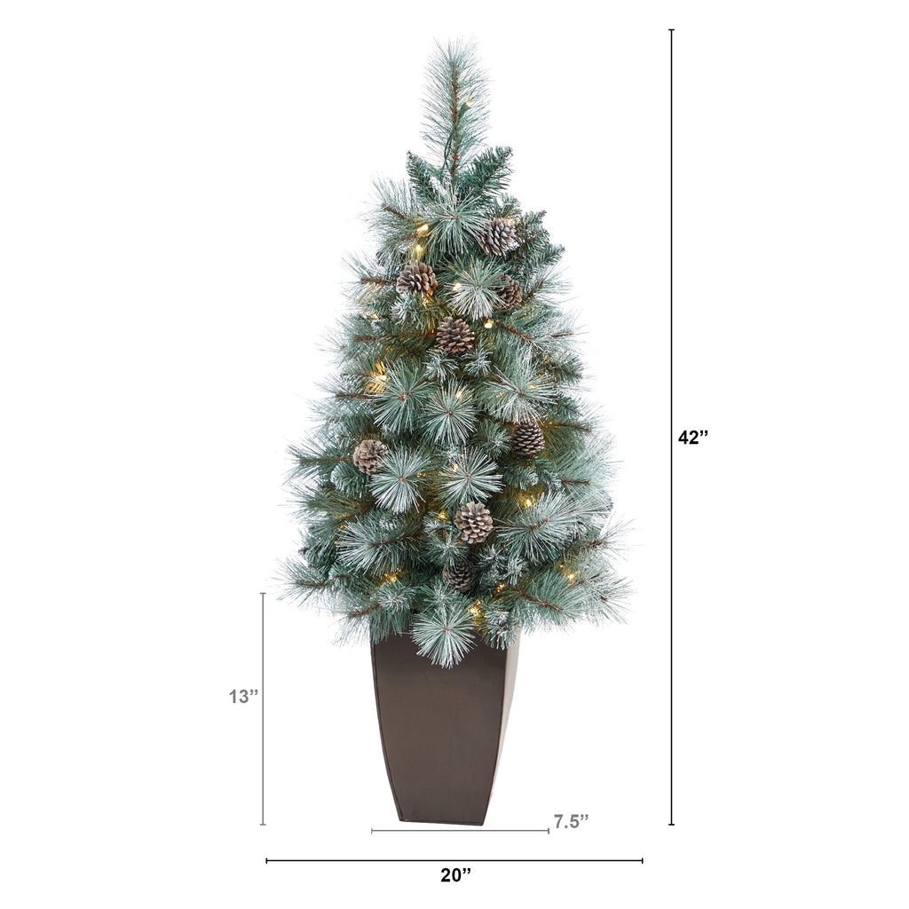 3.5' Frosted Tip British Columbia Mountain Pine Artificial Christmas Tree